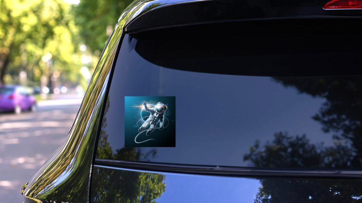 Astronaut In Space Sticker on a Rear Car Window (New) example