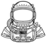 Astronaut In Space Suit Line Art Sticker