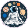 Astronaut Meditating In The Lotus Pose Sticker