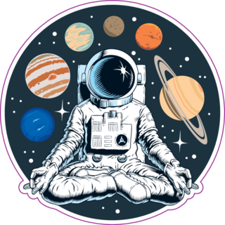 Astronaut Meditating In The Lotus Pose Sticker