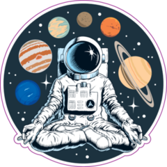 Astronaut Meditating In The Lotus Pose Sticker