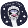 Astronaut Ostrich In Space Sticker