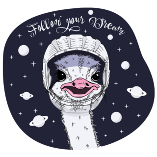Astronaut Ostrich In Space Sticker