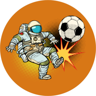 Astronaut Playing Soccer Sticker