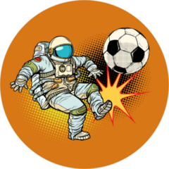 Astronaut Playing Soccer Sticker