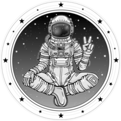 Astronaut Sitting In Buddha Pose Sticker