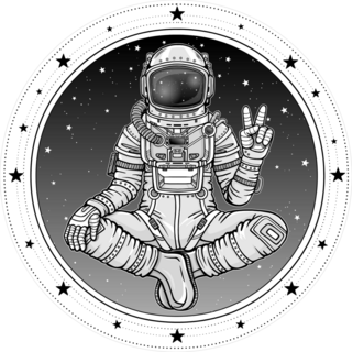 Astronaut Sitting In Buddha Pose Sticker