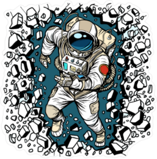 Astronaut Smashing Wall Sticker