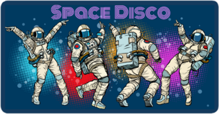 Astronaut Space Disco Party Sticker