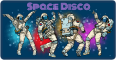 Astronaut Space Disco Party Sticker