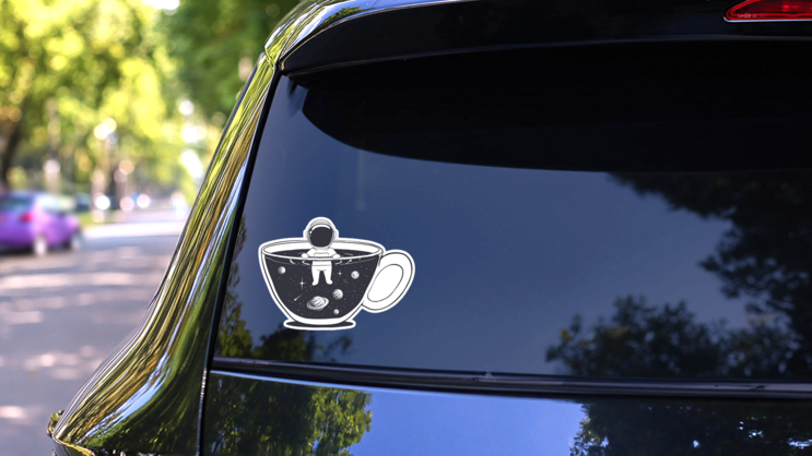Astronaut Swims In A Cup With Space Sticker on a Rear Car Window (New) example