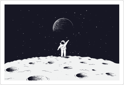 Astronaut Waving On Moon Sticker