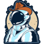 Astronaut Wearing Cowboy Hat Sticker