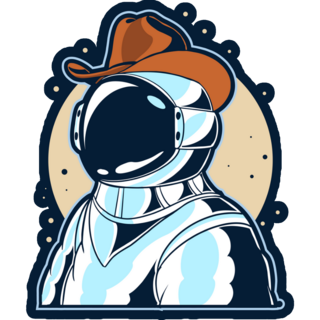 Astronaut Wearing Cowboy Hat Sticker