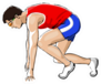 Athlete In Red Position Runner, Marathon Sticker