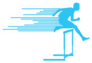 Athlete Man Hurdling In Track And Field Blue Sticker