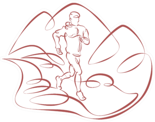 Athlete Running Athlete Training Run In The Mountains Sticker