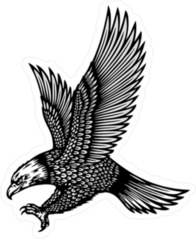 Attacking Eagle Tattoo Style Sticker