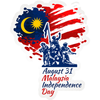 August 31, Independence Day Of Malaysia Lettering Sticker