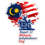 August 31, Independence Day Of Malaysia Lettering Sticker