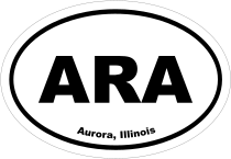 Aurora, Illinois Oval Stickers