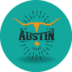 Austin Texas Lettering Logo Design Sticker