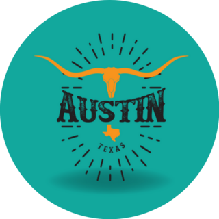 Austin Texas Lettering Logo Design Sticker