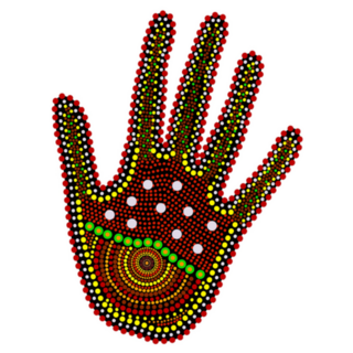 Australia Aboriginal Arm Dot Art Painting Sticker