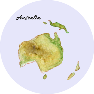 Australia And Islands Watercolor Sticker