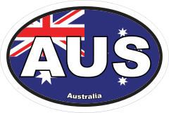 Australia Aus Flag Oval Sticker