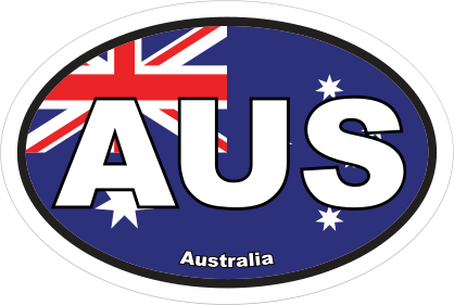 Australia Aus Flag Oval Sticker
