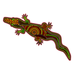 Australia Crocodile Dot Painting Sticker