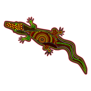 Australia Crocodile Dot Painting Sticker