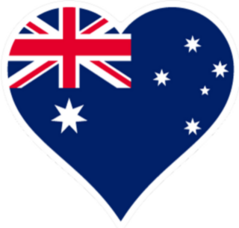 Australia Heart Flag Sticker