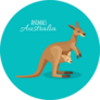Australia Kangaroo Animal Mother With Child On Blue Sticker