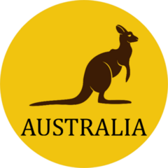 Australia Kangaroo On yellow Sticker