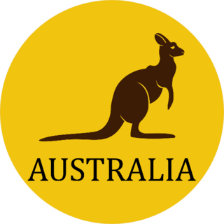 Australia Kangaroo On yellow Sticker