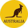Australia Kangaroo On yellow Sticker