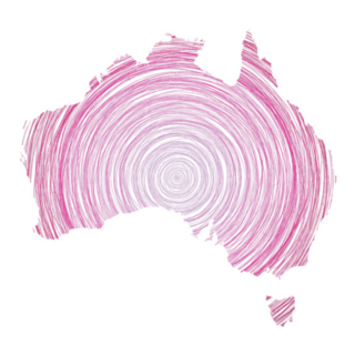 Australia Map Filled With Red Concentric Circles Sticker