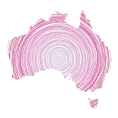 Australia Map Filled With Red Concentric Circles Sticker