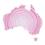 Australia Map Filled With Red Concentric Circles Sticker