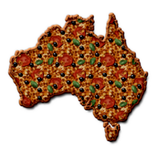 Australia Map Symbol Pizza Sticker
