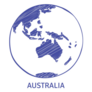 Australia On Globe Sketch In Pen Ink Sticker