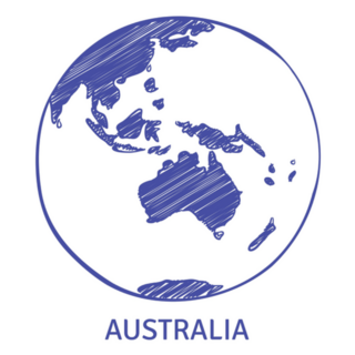 Australia On Globe Sketch In Pen Ink Sticker