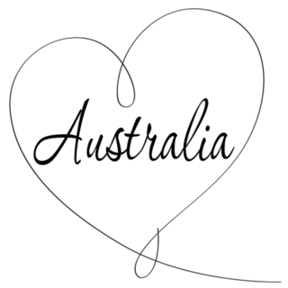 Australia With Heart Sticker
