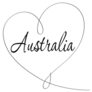 Australia With Heart Sticker
