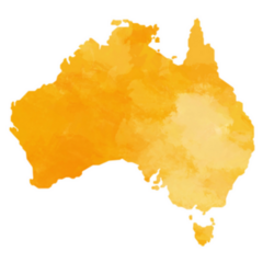 Australia Yellow Map Watercolor Sticker