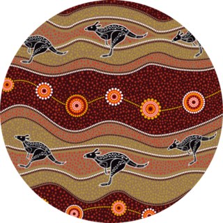 Australian Aboriginal Art Kangaroo Pattern Sticker