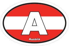 Austria A Flag Oval Sticker