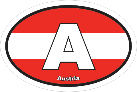 Vibrant, High-Quality Austria A Flag Oval Stickers